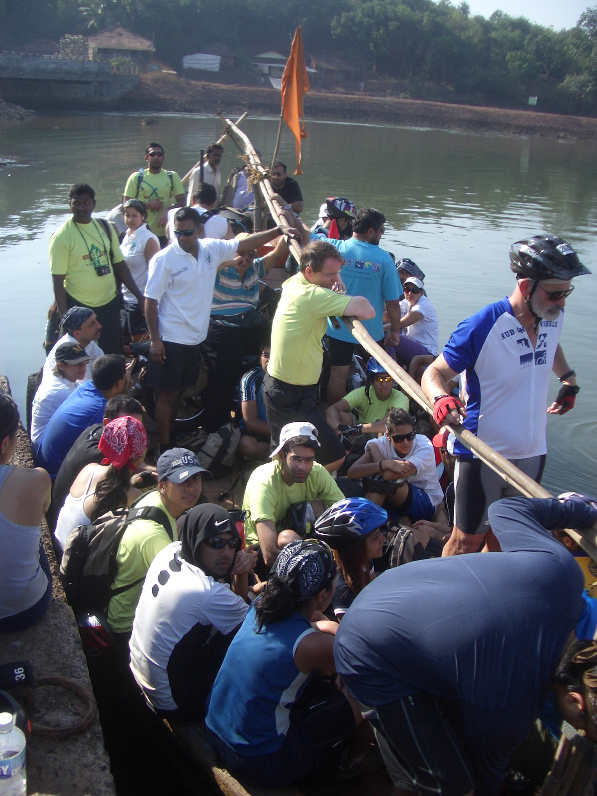 Travelling along the West coast of India meant that participants often had to cross waterways with the help of local ferries. Photo: Naheed Gilani