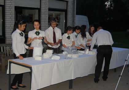 Volunteers prepare for the festivities in Germany. Photo: Saki Gulam Achundasada  