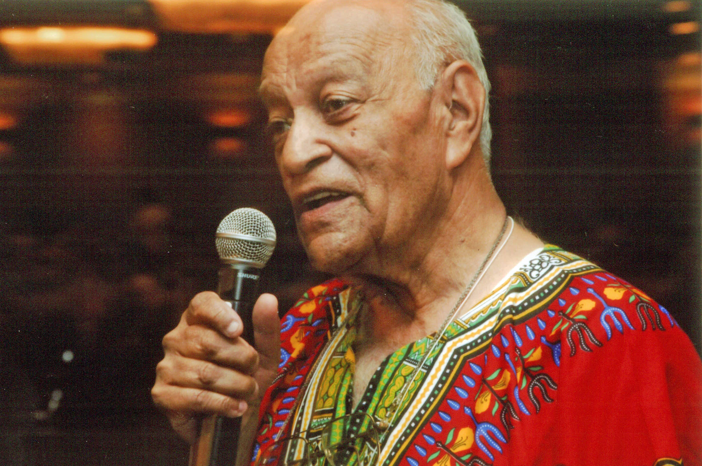 Abdul Makalai addressing seniors at a gala event. Photo: Courtesy of Abdul Makalai