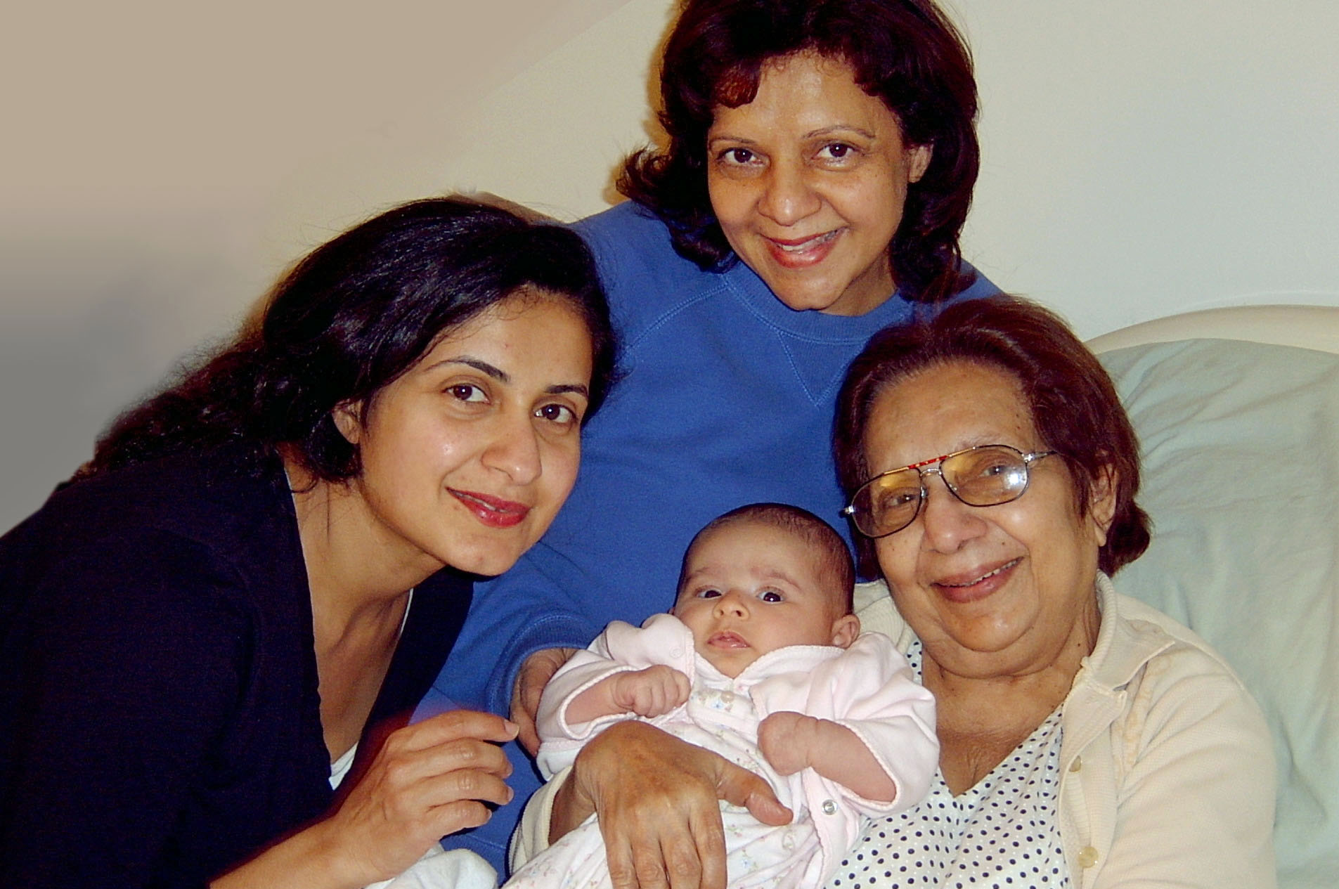 Four generations of Budhwani girls (L to R): Nazleen, Nilusha, Baby Rayna and Roshan. Photo: Courtesy of Nilusha Patel