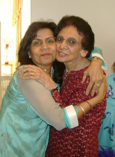 Yasmine Virji (left) hugs her adopted mother, Gulbanu Sumar. Photo: Courtesy of Yasmine Virji