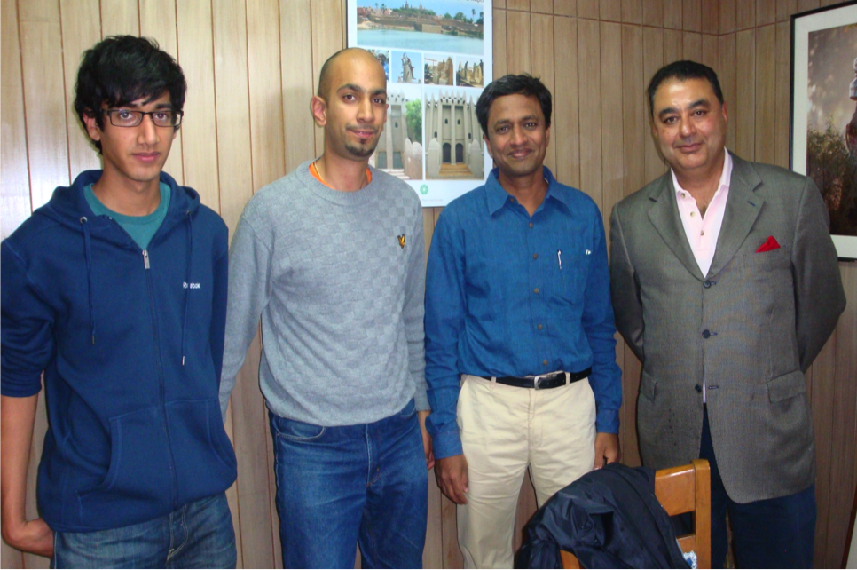 Rahim Velji, Prashant Joshi and Munir Samji with a staff member from AKF India. Photo: Courtesy of Prashant Joshi