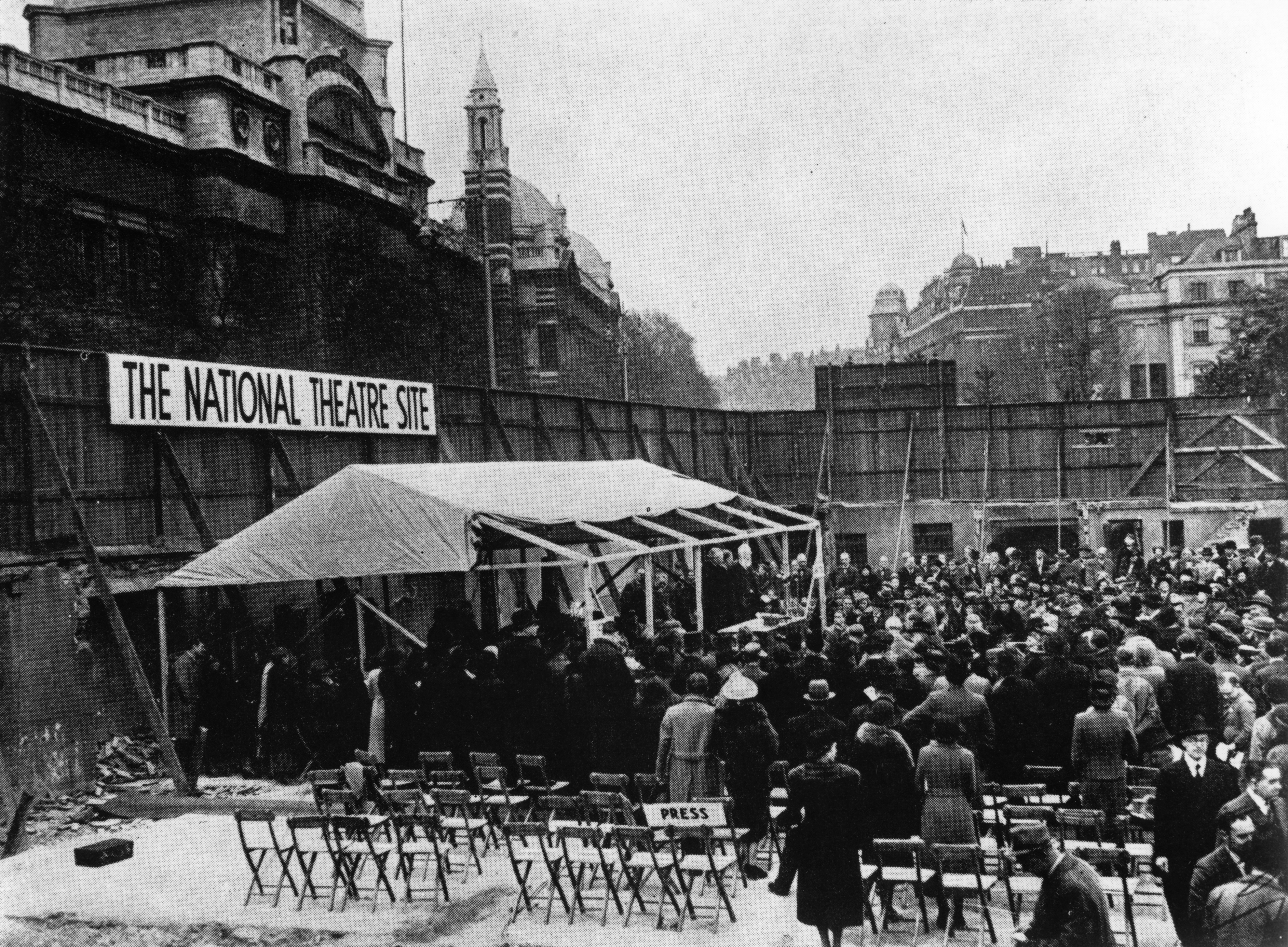 The title deeds of the Cromwell Gardens were presented to the National Theatre Committee in 1938 by Bernard Shaw as part of a custom known as “The Ceremony of the Twig and the Sod”. Photo: Courtesy of John Stokes