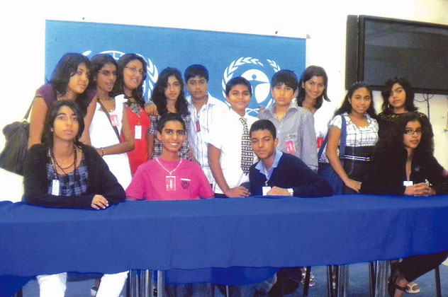 During a visit to the United Nations in Nairobi, students learnt about the main bodies of the UN, including the World Health Organization and UNICEF. Photo: Courtesy of the Ismaili Council for Kenya