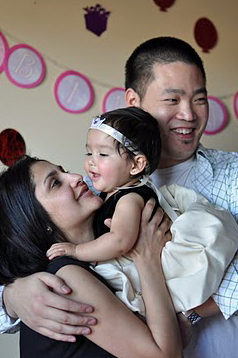 Salima and Jayce Loh of Alberta spend quality time with their daughter, Sarei. Photo: Jayce Loh