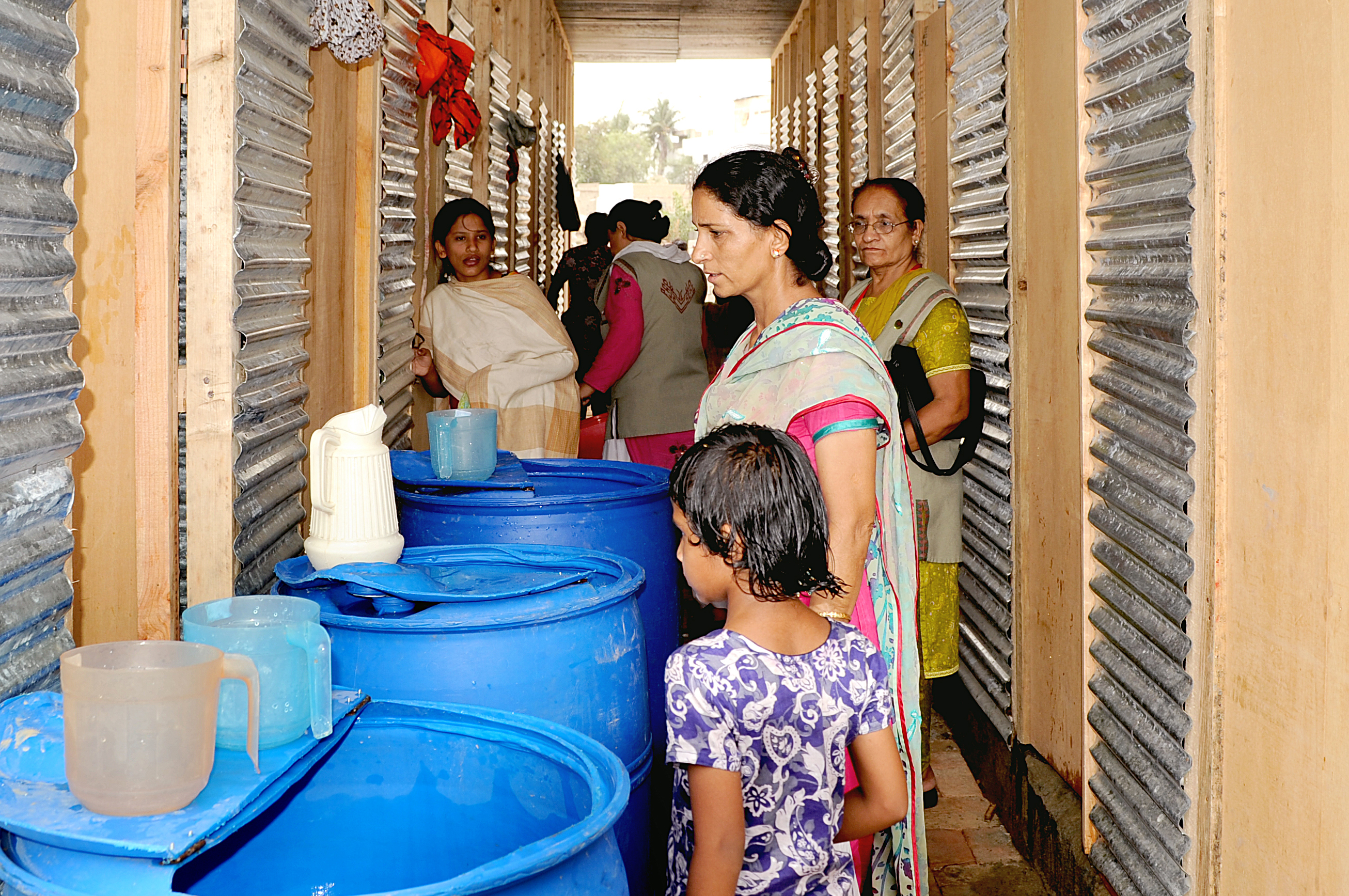 Water and sanitation facilities at many flood-relief camps have been constructed by the Aga Khan Planning and Building Service, Pakistan. Photo: Courtesy of the Ismaili Council for Pakistan