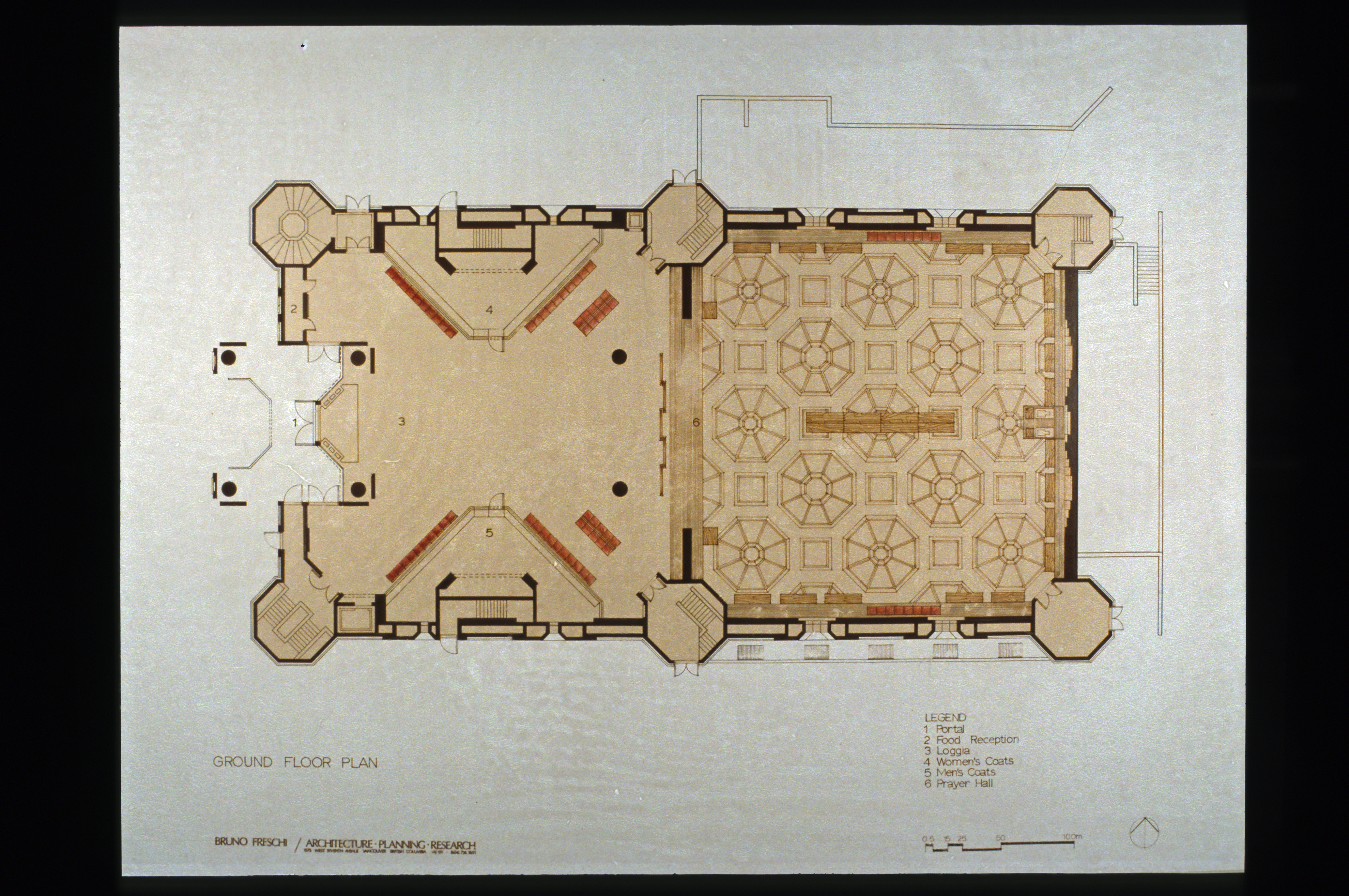 An architect's floor-plan of the first level of the Ismaili Centre, Burnaby. Photo: Courtesy of the Ismaili Council for Canada