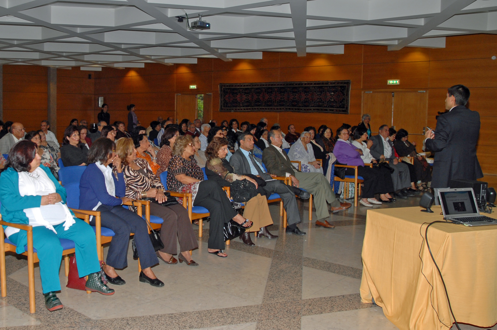 Participants in the Seniors in Movement programme at the Ismaili Centre, Lisbon listen intently during the seminar-workshop portion of the day. Photo: Pirbhai