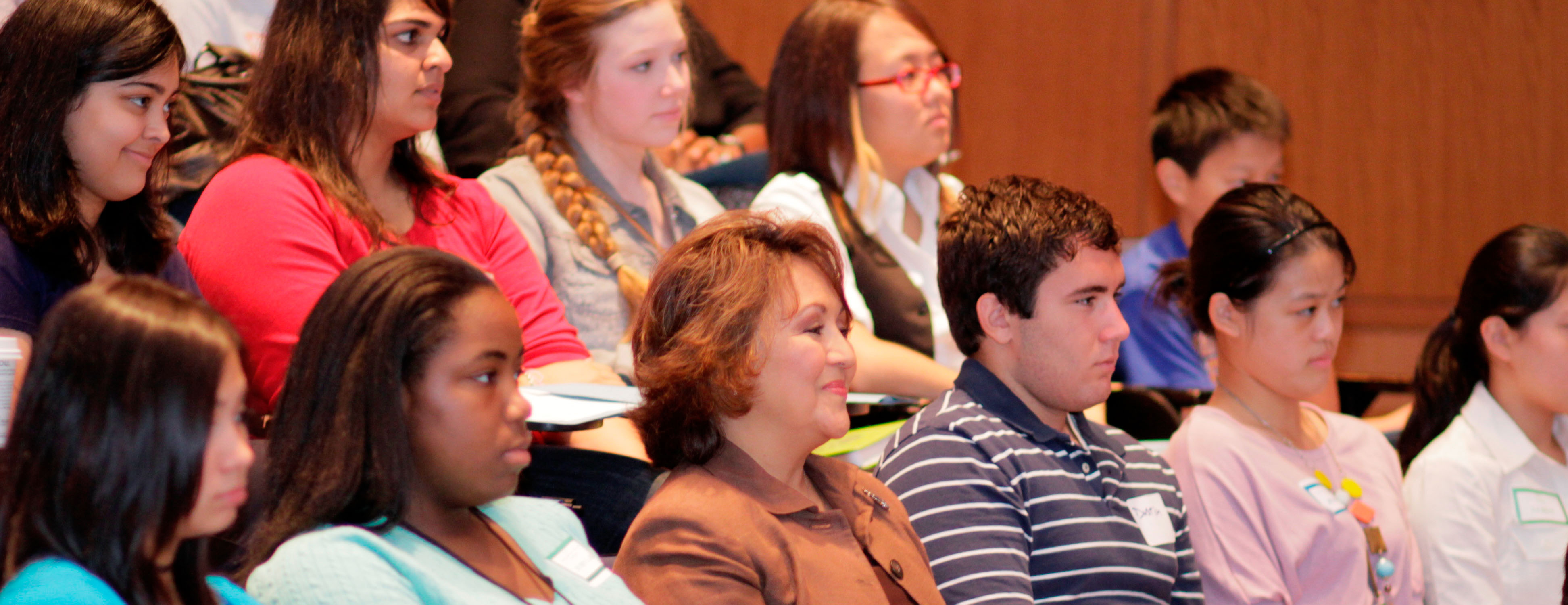 Participants and parents listen to the speakers at the fourth Annual Youth Summit and Diversity Dialogue held at Southern Methodist University in Dallas. Photo: Bombay Photography