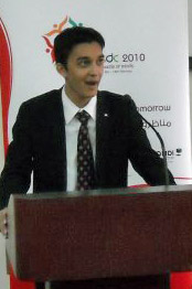 In February 2010, Iqbal Kassam represented Canada at the World Schools Debating Championships held in Athens, Greece, where he placed among the top-10 in the world. Photo: Courtesy of Iqbal Kassam