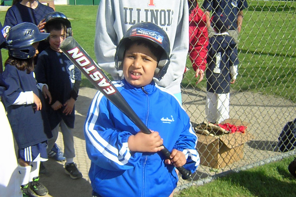 Asad Jiwani playing Buddy Baseball in Glenview, IL. Photo: Samina Jiwani