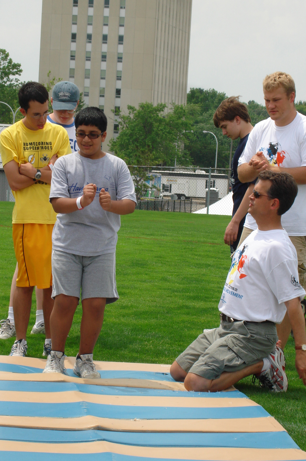 Asad gets ready to perform the long jump at the 2010 Illinois State Special Olympics. Photo: Samina Jiwani