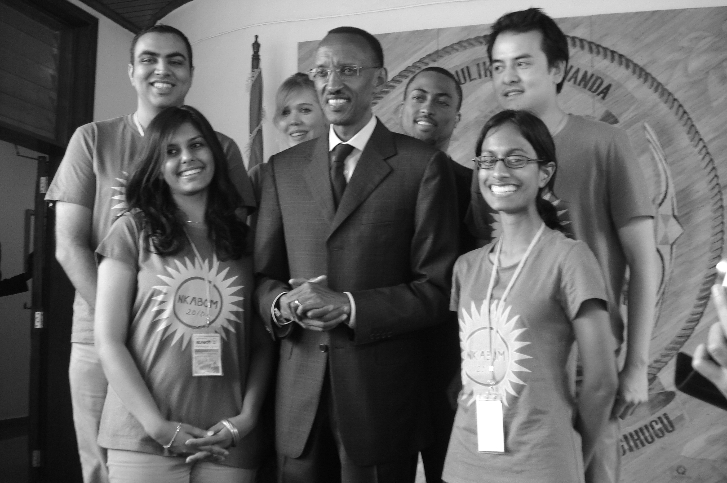 His Excellency President Paul Kagame of Rwanda joined members of the Nkabom Steering Committee, including Naveed Somani (far left), for consultation. Photo: Courtesy of Naveed Somani