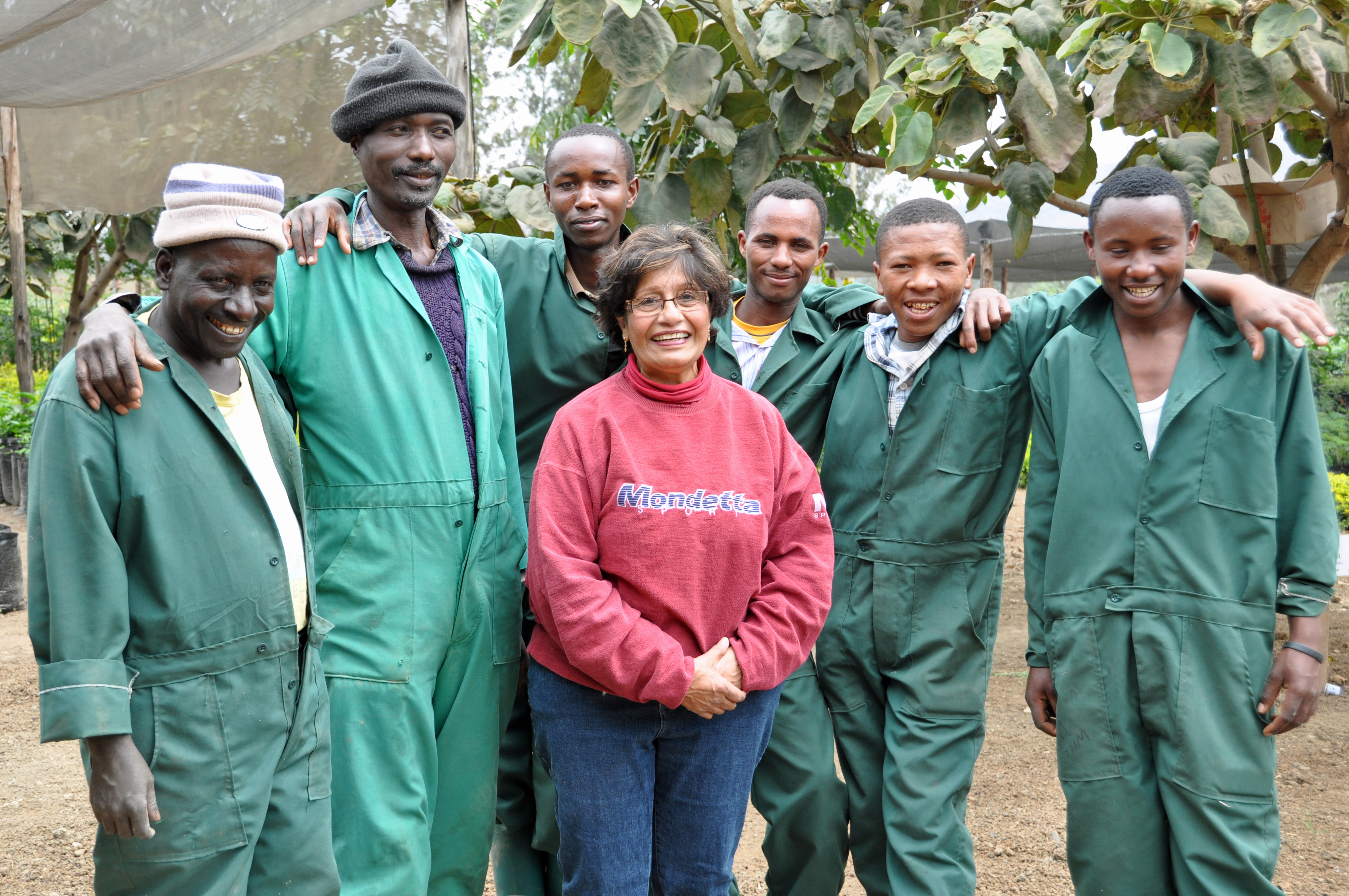 Roshan Hemani with her team of dedicated gardeners at the AKU Nursery in Arusha. Photo: AKU / Fateema Z. Ramji