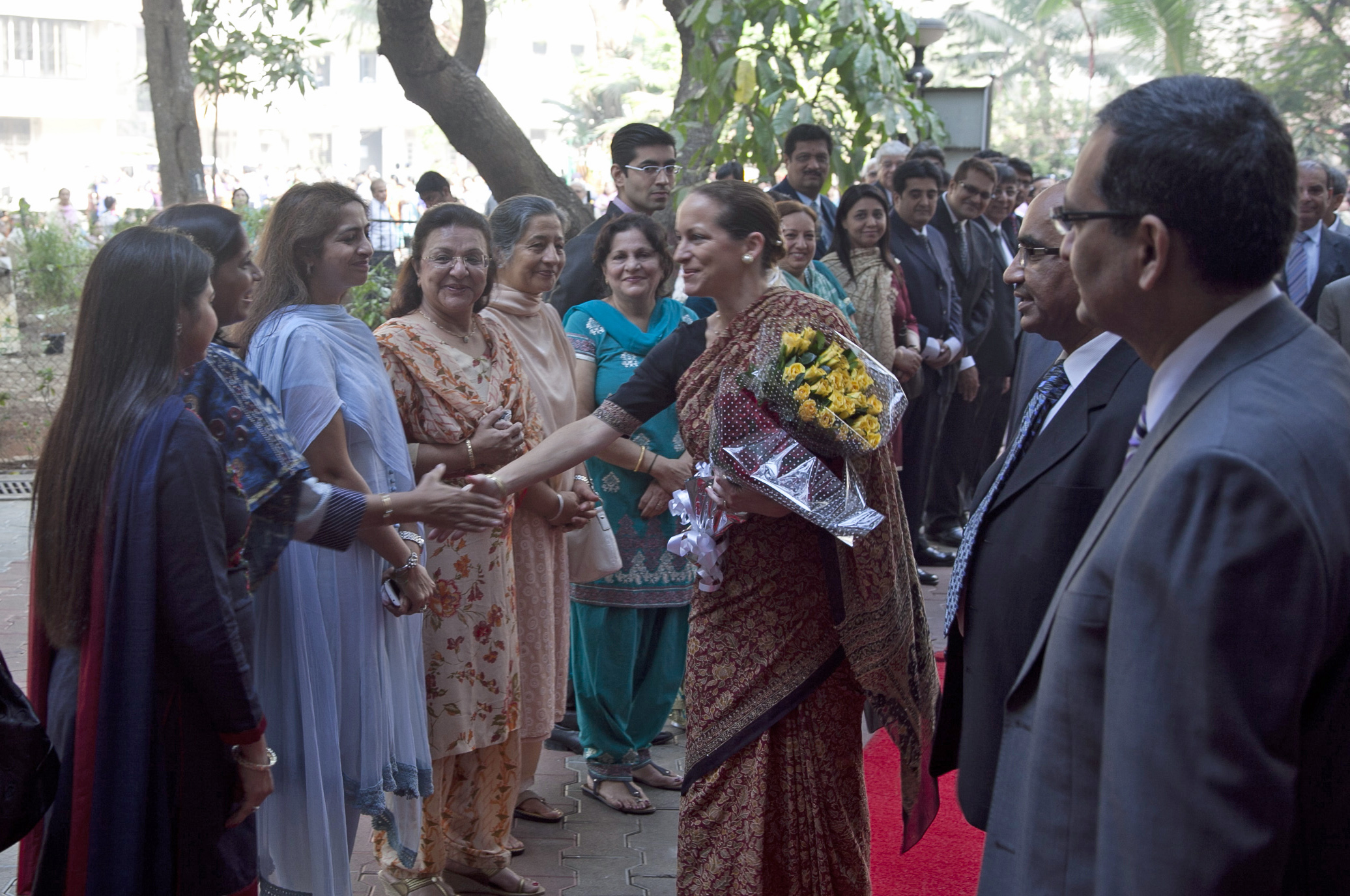 Princess Zahra greets volunteers who offer their services at the Prince Aly Khan Hospital. Photo: Courtesy of the Ismaili Council for India