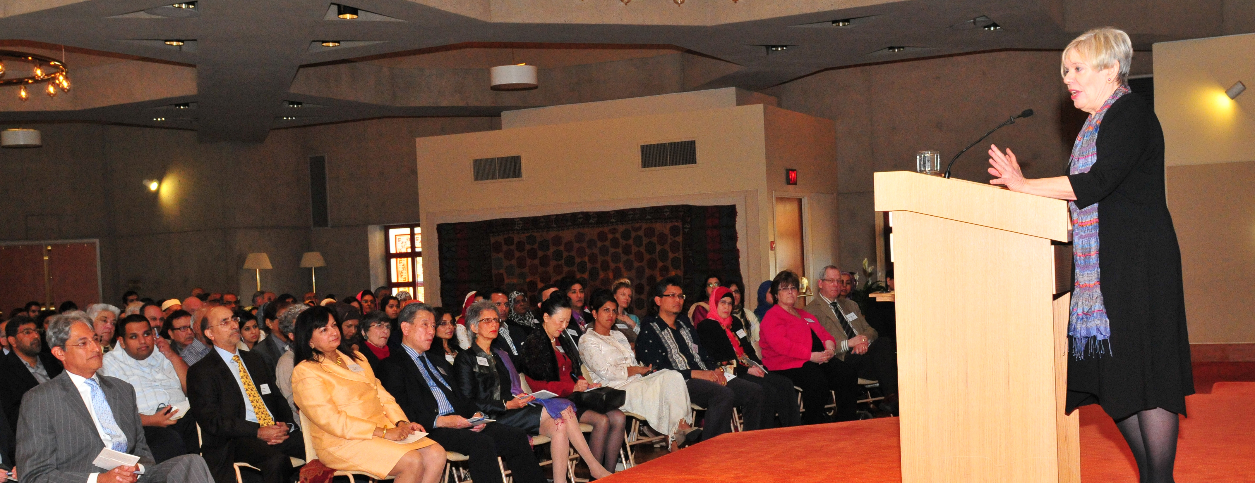 Karen Armstrong speaks about Prophet Muhammad (peace be upon him and his family) and the relevance of his life to our present time at the Ismaili Centre, Burnaby on 25 March 2012. Photo: Sultan Baloo