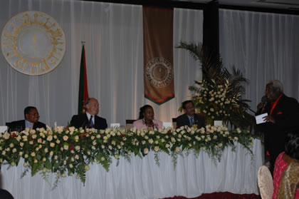 Legendary entertainer Sal Davies singing a song in honour of Mawlana Hazar Imam. Photo: AKDN/Zahur Ramji