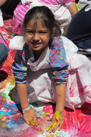 Four-and-a-half-year-old Inaaya takes part in an Art to Music activity in Dallas. Photo: Courtesy of The Ismaili USA