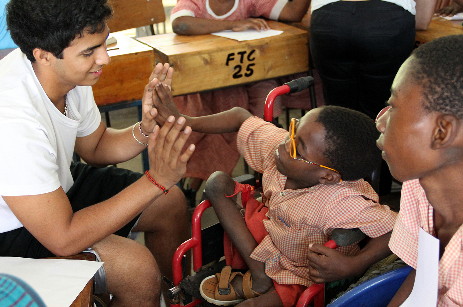 Teaching games to kids at Port Reitz, a school for handicapped and socially disadvantaged students in Mombasa. Photo: Shaherose Jamal