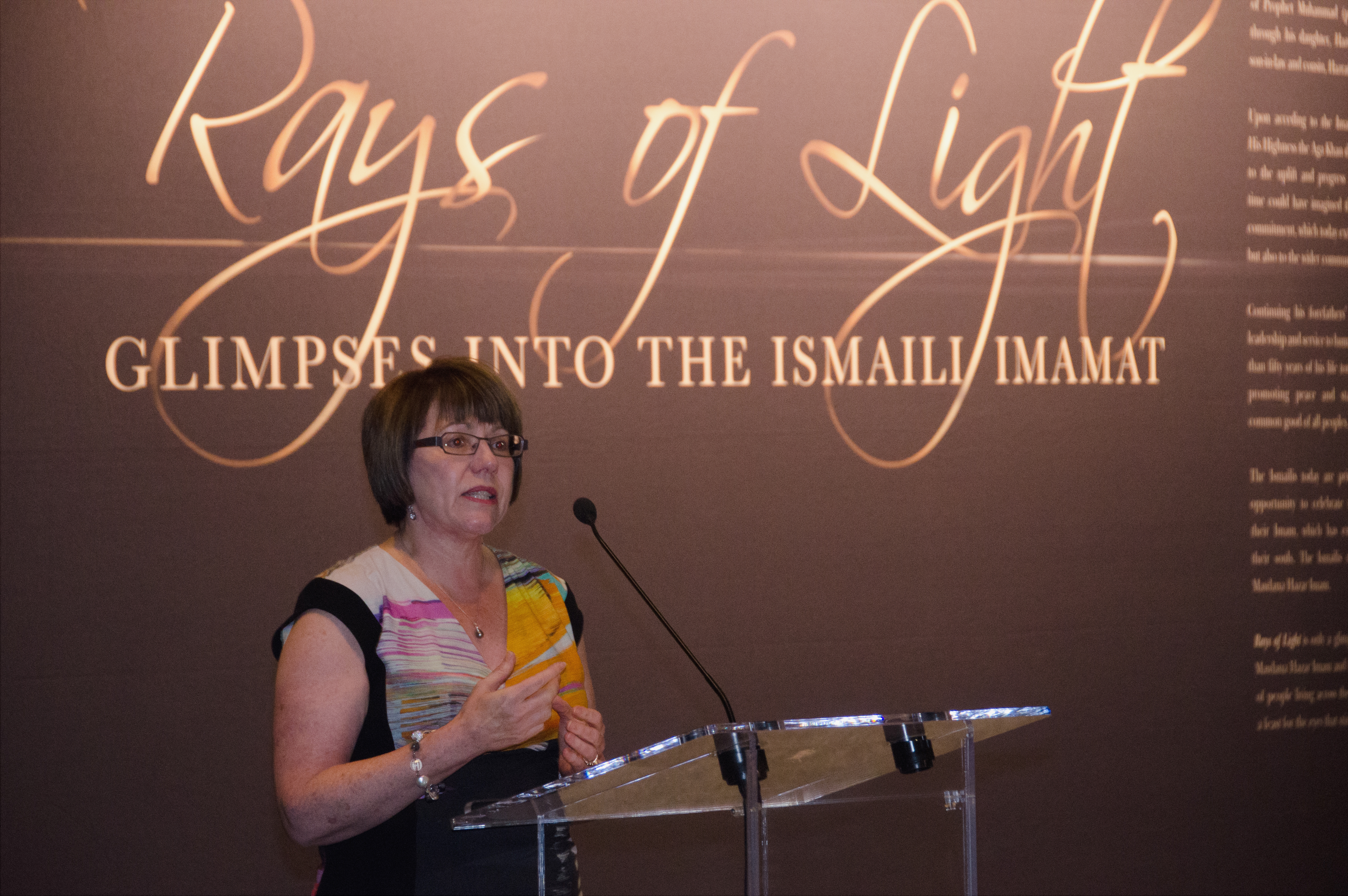 Former Deputy Prime Minister of Canada, the Honourable  Anne McLellan, was among the distinguished guests who viewed RAYS OF LIGHT as it criss-crossed the country. Photo: Courtesy of the RAYS OF LIGHT team